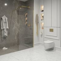 Душевая перегородка Niagara Nova 110 профиль Холодное золото стекло прозрачное арт-NG-643-11GOLD — фото 1, Душевые перегородки