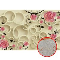 Фреска Ortograf 3D 30736 Фактура бархат золото FX-G Флизелин (4*2,7) Бежевый/Розовый, Цветы/Абстракция арт-30736 (бархат золото FX-G) — фото 1, Фрески