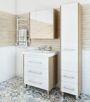 Шкаф пенал Sanflor Ларго 40 R Швейцарский вяз Белый арт-Н0000000029 — фото 3, Пеналы для ванной комнаты