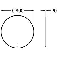 Зеркало Roca Luna 80 с подсветкой с сенсорным выключателем арт-ZRU9307558 — фото 8, Зеркала в ванную комнату