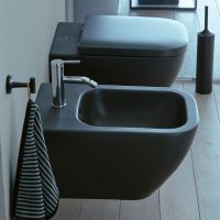 Биде Duravit Happy D 2 подвесное Антрацит матовый арт-2258151300 — фото 2, Биде подвесные