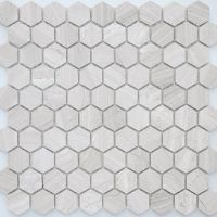 Мозаика Caramelle mosaic Pietrine Hexagonal Travertino silver MAT hex 28,5x30,5 см арт-00-00002773 — фото 1, Мозаика