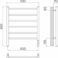 Электрический полотенцесушитель Terminus Ватикан П6 500х650 Хром арт-4670078544445 — фото 5, Электрические полотенцесушители