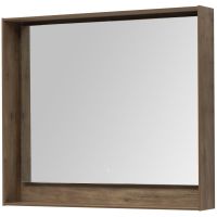 Зеркало Aquanet Милан 100 с подсветкой Дуб рустикальный с сенсорным выключателем арт-336401 — фото 2, Зеркала в ванную комнату