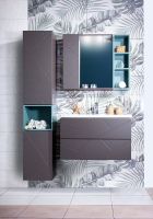 Тумба под раковину Бриклаер Кристалл 80 подвесная Софт Графит Ясень Анкор темный арт-4627125414534 — фото 5, Тумбы под раковину