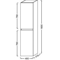 Шкаф пенал Jacob Delafon Tolbiac 40 подвесной Белый лак арт-EB2385-J5 — фото 2, Пеналы для ванной комнаты