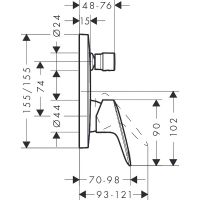 Смеситель для душа Hansgrohe Logis Хром арт-71405000 — фото 5, Смеситель для душа