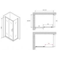 Душевой уголок Abber Schwarzer Diamant 130x50 профиль Хром стекло прозрачное арт-AG301305-S505 — фото 4, Прямоугольные душевые уголки
