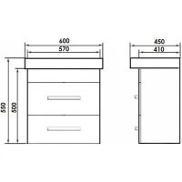 Тумба с раковиной Orange Бриз 60 подвесная Дуб Белая арт-Br-60TUW+RA — фото 5, Тумбы с раковиной