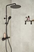 Душевая система Jacob Delafon Metro с термостатом Черная матовая арт-E26589-BL — фото 2, Душевые стойки