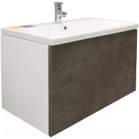 Тумба под раковину Marka One Mix 80П подвесная Чикаго темно-серый арт-У76463 — фото 1, Тумбы под раковину