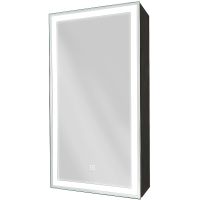 Зеркальный шкаф Континент Mirror Box black Led 35 L с подсветкой Черный арт-МВК063 — фото 2, Зеркальные шкафы в ванную