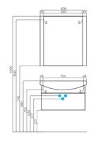 Тумба под раковину Aquaton Ария 80 подвесная Белая арт-1A141701AA010 — фото 6, Тумбы под раковину