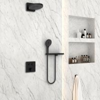 Душевая система Vincea Inspire Черная матовая арт-VSFW-4I211RMB — фото 1, Встраиваемые душевые комплекты