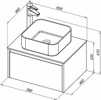 Тумба с раковиной STWORKI Карлстад 60 подвесная Дуб рустикальный арт-425188 — фото 14, Тумбы с раковиной
