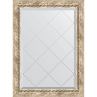 Зеркало Evoform Exclusive-G 86х63 с гравировкой в багетной раме - Прованс с плетением 70 мм арт-BY 4091 — фото 1, Зеркала в ванную комнату