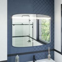 Зеркало Caprigo Софт 100 с подсветкой с сенсорным выключателем с подогревом и часами арт-2062HW — фото 1, Зеркала в ванную комнату