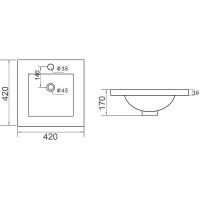 Раковина Orange 41 Белая арт-B03-410w — фото 10, Раковины встраиваемые сверху