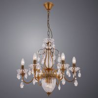 Люстра Artelamp Schelenberg Прозрачная Латунь матовая арт-A4410LM-6-2SR — фото 4, Люстры