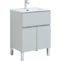 Тумба под раковину Aquanet Алвита New 60 Серая матовая арт-277548 — фото 1, Тумбы под раковину