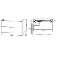 Тумба под раковину Jacob Delafon Odeon Rive Gauche 100 подвесная Квебекский дуб ручки Черные арт-EB2524-R9-E10 — фото 3, Тумбы под раковину