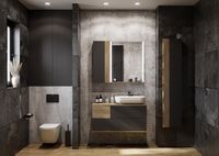 Тумба под раковину Aquaton Терра 105 подвесная Дуб кантри Антрацит арт-1A246901TEKA0 — фото 10, Тумбы под раковину