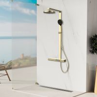 Душевая система Vincea Aspire Брашированное золото арт-VSFS-4AS1BG — фото 2, Душевые стойки