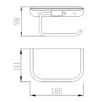 Держатель туалетной бумаги Abber Nord с полкой Черный матовый арт-AA1530B — фото 3, Держатели туалетной бумаги