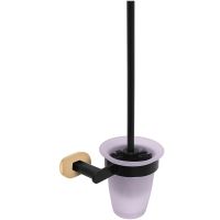 Ершик для унитаза Rav Slezak Yukon Черный матовый Золото арт-YUA0500CMATZ — фото 1, Ершики для унитаза