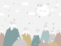 Фреска детская Ortograf Little Friends 34370 Фактура флок FLK Флизелин (4*3) Серый/Разноцветный, Горы/Животные арт-34370 (флок FLK) — фото 2, Фрески