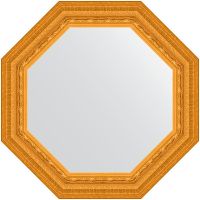 Зеркало Evoform Octagon 59х59 в багетной раме - Сусальное золото 80 мм арт-BY 7326 — фото 1, Зеркала в ванную комнату