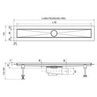 Душевой лоток Timo Drain System 70 с Черной матовой решеткой / под плитку арт-DS230207/03 — фото 5, Душевые лотки