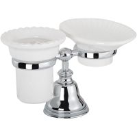 Стакан для зубных щеток с мыльницей TW Harmony Хром арт-TWHA141cr — фото 1, Стаканы для зубных щеток