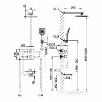 Душевая система Vincea Next с термостатом Вороненая сталь арт-VSFW-1N3TGM — фото 6, Встраиваемые душевые комплекты