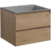 Тумба под раковину Vincea Luka 60 подвесная N.Oak арт-VMC-2L600NO — фото 1, Тумбы под раковину