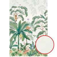 Фреска Ortograf Oasis 32755 Фактура флок FLK Флизелин (1,8*2,7) Белый/Зеленый, Деревья/Животные/Птицы арт-32755 (флок FLK) — фото 1, Фрески