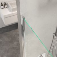 Шторка на ванну Berges River S 90х145 профиль Хром стекло прозрачное арт-065012 — фото 3, Шторки для ванной распашные