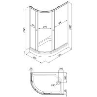 Душевой уголок Triton Коралл 120х80 А R профиль Белый стекло прозрачное с узором арт-Щ0000061781 — фото 4, Асимметричные душевые уголки