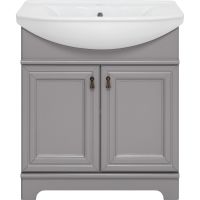 Тумба с раковиной Misty Лувр 75 Серая арт-УТ000014249 — фото 1, Тумбы с раковиной