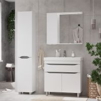 Зеркало со шкафом Volna Lake 80 L с подсветкой Белое арт-zsLAKE80.L-01 — фото 7, Зеркальные шкафы в ванную