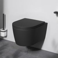 Унитаз AM.PM Func FlashClean подвесной Черный матовый с сиденьем Микролифт арт-C8F1700MBSC — фото 12, Подвесные унитазы