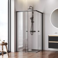 Душевой уголок AM.PM X-Joy 100х100 профиль Черный матовый стекло прозрачное арт-W94G-403-100100-BТ1К — фото 3, Квадратные душевые уголки