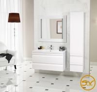 Тумба с раковиной SanVit Тема 80 подвесная Белый глянец арт-ktemajd080 — фото 4, Тумбы с раковиной