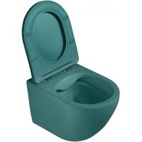Унитаз Abber Bequem подвесной Темно-зеленый матовый с сиденьем Микролифт арт-AC1101MBG — фото 4, Подвесные унитазы