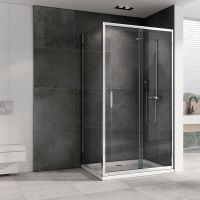 Душевой уголок Abber Schwarzer Diamant 120x100 профиль Хром стекло прозрачное арт-AG301205-S1005 — фото 1, Прямоугольные душевые уголки