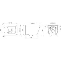 Унитаз Berges Quattro S подвесной с сиденьем Микролифт арт-082149 — фото 6, Подвесные унитазы