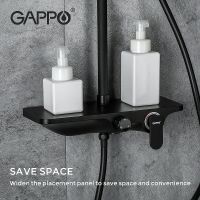 Душевая система Gappo Черная матовая арт-G2495-5 — фото 14, Душевые стойки