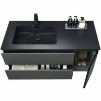 Тумба с раковиной Orans BC-2055-1000L 100 подвесная Темно-серая арт-2055100L — фото 7, Тумбы с раковиной