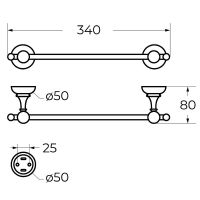 Полотенцедержатель Cezares Aphrodite Бронза арт-APHRODITE-TH05-02-M — фото 2, Полотенцедержатели