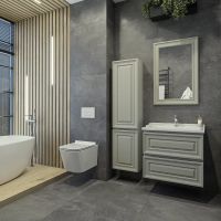 Шкаф пенал Caprigo Ponza 40 L подвесной Серый матовый арт-13550L-030.000.00.20 — фото 3, Пеналы для ванной комнаты